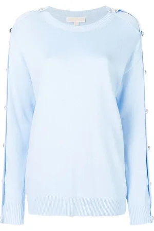Michael Kors Truien, Dames, Blauw, S, Katoen, Crew Neck Sweater