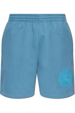 Burberry Korte broeken, Heren, Blauw, S, Katoen, Sweatshorts met Logo