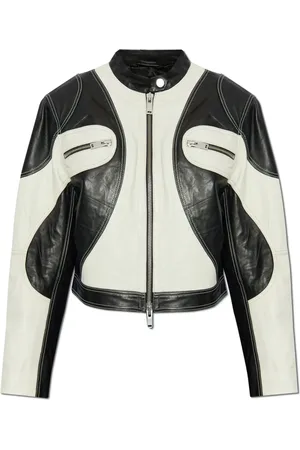 Gestuz Jassen, Dames, Zwart, XS, Leer, Leren jas
