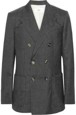 Ami Jassen, Heren, Grijs, L, Wol, Dubbelrijige Blazer