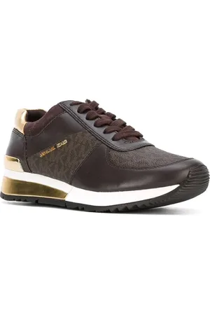 Michael Kors Schoenen, Dames, Bruin, 36 EU, Leer, Wrap Sneakers