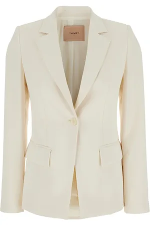 Twin-Set Jassen, Dames, , M, Enkelrijige Jas met Inkeping Revers