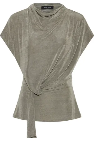 Bruuns Bazaar Blouses & Shirts, Dames, Groen, XS, Elegante Gedrapeerde Blouse