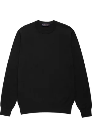 Brooks Brothers Truien, Heren, Zwart, XL, Katoen, Makò Katoenen Trui