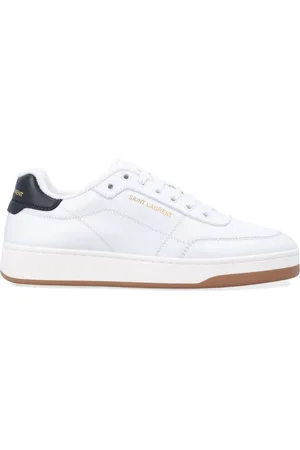 Saint Laurent Schoenen, Heren, Wit, 41 EU, Leer, Witte/zwarte leren sneakers SL/61-stijl