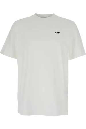 Autry Tops, Heren, Wit, M, Katoen, Logo Geborduurd Wit T-shirt Katoen Man