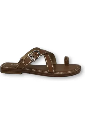 Michael Kors Schoenen, Dames, Bruin, 36 EU, Ashton Flat Flip Flops