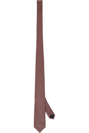 corneliani Accessoires, Heren, Oranje, ONE Size, Zijden Jacquard Stropdas