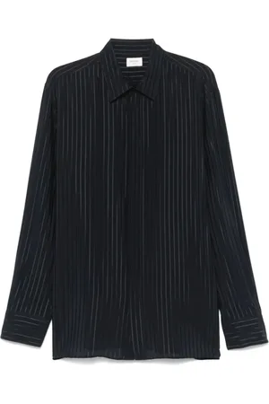 Saint Laurent Overhemden, Heren, Zwart, M, Blauwe Nacht Shirt Y2G62
