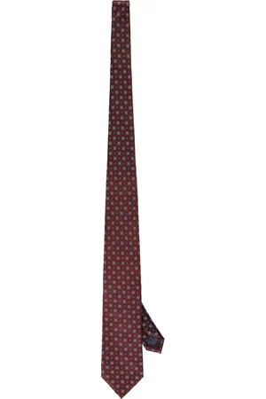 corneliani Accessoires, Heren, Bruin, ONE Size, Zijden Jacquard Stropdas