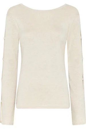 Bruuns Bazaar Truien, Dames, Wit, L, Polyester, Anemonesbbyasmin Gebreide Trui