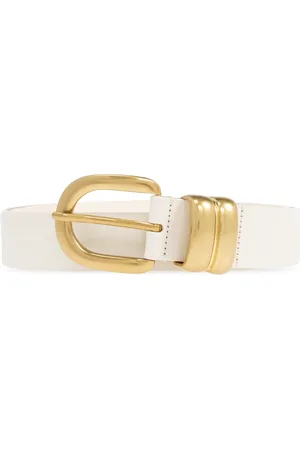 By Malene Birger Accessoires, Dames, Wit, ONE Size, Leer, Leren Riem