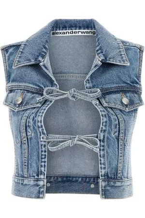 Alexander Wang Jassen, Dames, Blauw, S, Denim, Versierde spijkerjasje voor vrouwen