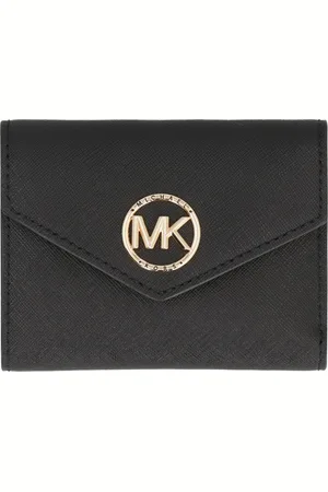 Michael Kors Accessoires, Dames, Zwart, ONE Size, Leer, Carmen Medium Saffiano Lederen Tri-Fold Portemonnee