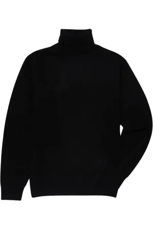 Brooks Brothers Truien, Heren, Zwart, S, Wol, Wol en Kasjmier Turtleneck Trui