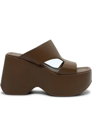 vic matiè Schoenen, Dames, Bruin, 36 EU, Leer, Yoko ciabatta leer met zijopeningen