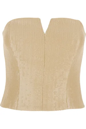 FEDERICA TOSI Tops, Dames, , M, Polyester, Paillet Bustier Top Vrouw