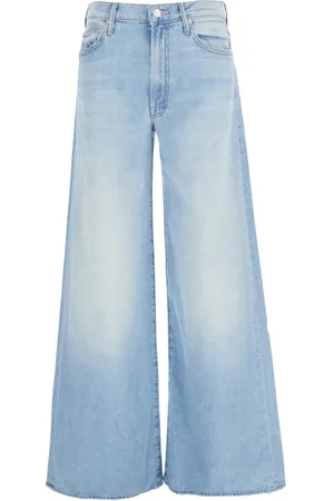Mother Jeans, Dames, Blauw, W25, Katoen, Lichtblauwe Wijde Jeans van Katoen