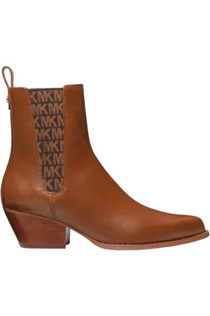 Michael Kors Schoenen, Dames, Bruin, 39 EU, Leer, Kinlee Bootie