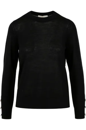 Michael Kors Truien, Dames, Zwart, L, Wol, Rondhals trui