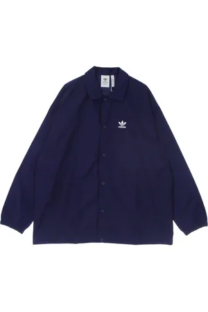 adidas Jassen, Heren, Blauw, M, Polyester, Nachtblauwe Coach Jas Licht Lang