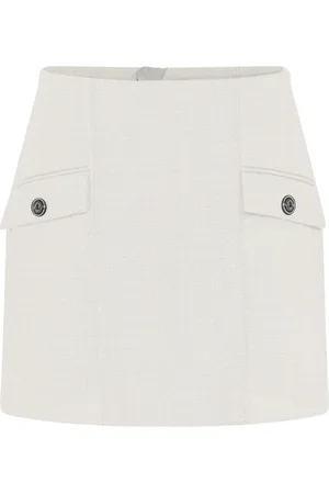 Bruuns Bazaar Rokken, Dames, Wit, XS, Polyester, Elegante Sneeuwwitte Rok