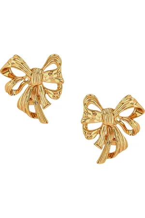 ANINE BING Accessoires, Dames, Geel, ONE Size, Strik Oorbellen