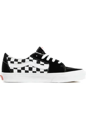 Vans Schoenen, Heren, Zwart, 45 EU, Zwarte lage sneaker met ruitpatroon