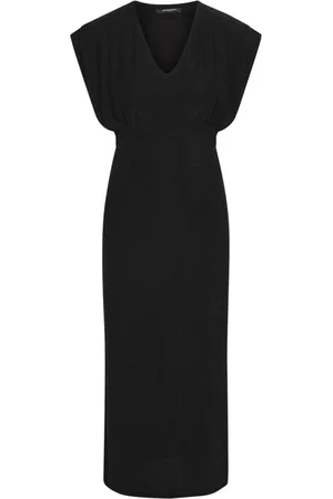Bruuns Bazaar Kleedjes, Dames, Zwart, M, Comfreybbatalia Jurk met V-hals