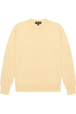 Brooks Brothers Truien, Heren, Geel, XL, Katoen, Supima Katoenen Crewneck Trui
