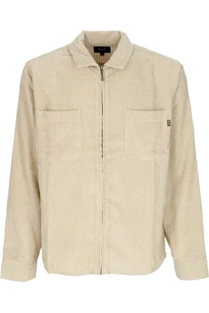 Huf Jassen, Heren, , L, Polyester, Fluweel Rits Shirt met Kraag