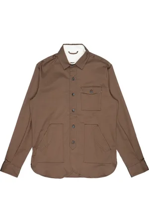 Nine In The Morning Jassen, Heren, Bruin, L, Katoen, Japanse gabardine jas overhemd