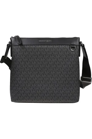 Michael Kors Tassen, Heren, Zwart, ONE Size, Katoen, Zwarte Greyson Crossbody Bag