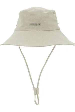 Jacquemus Accessoires, Heren, Wit, 60 CM, Katoen, Witte Bucket Hat met Logo Lettering