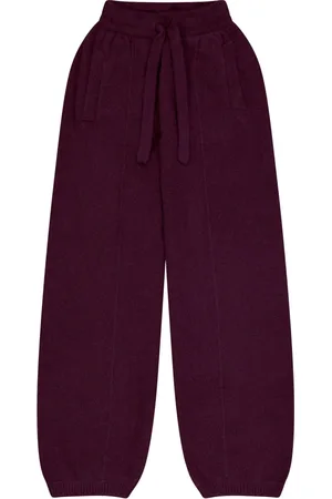LANEUS Broeken, Dames, Paars, S, Kasjmier, Sportieve Cashmere Zijden Broek