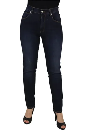 Dolce & Gabbana Jeans, Dames, Blauw, M, Katoen, Blauwe Katoenen High Waist Skinny Denim Jeans