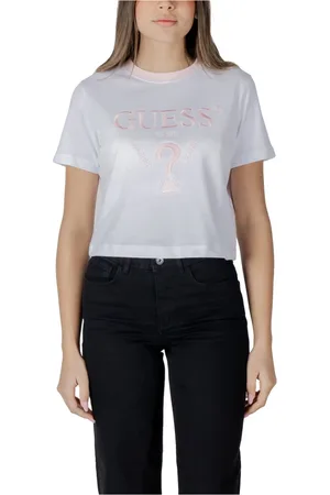 Guess Tops, Dames, Wit, S, Katoen, Witte Bloemenprint T-shirt