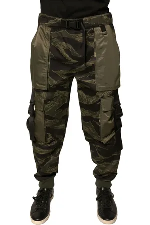 Dolce & Gabbana Broeken, Heren, Groen, S, Katoen, Groene Cargo Jogger Broek met Gesp
