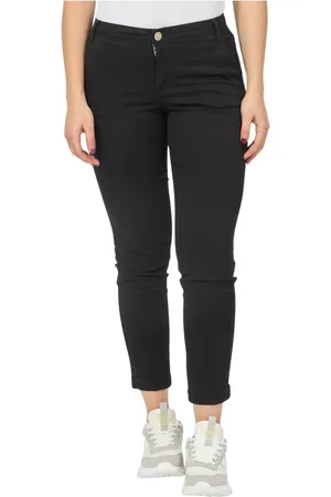 Fracomina Jeans, Dames, Zwart, W30, Katoen, Zwarte Carrot Mom Fit Broek