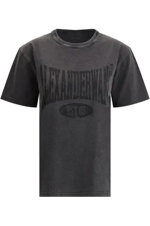 Alexander Wang Tops, Dames, Zwart, S, Katoen, Monogram Grafisch Katoenen T-shirt