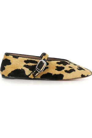 Le Monde Beryl Schoenen, Dames, Veelkleurig, 39 EU, Bruine Luipaardprint Fluweel Ballerina Schoenen