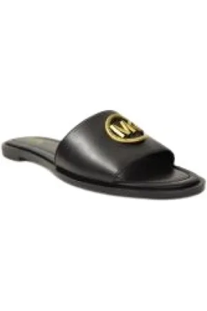 Michael Kors Schoenen, Dames, Zwart, 36 EU, Leer, Brynn Slippers