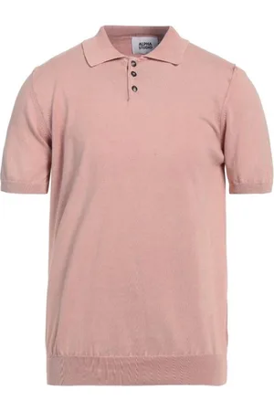 ALPHA STUDIO Tops, Heren, Roze, 3Xl, Katoen, Roze Gebreid Polo Shirt