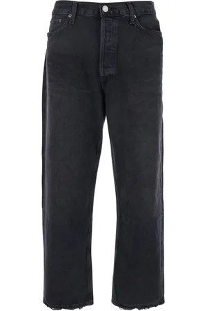 AGOLDE Jeans, Heren, Zwart, W31, Katoen, Vintage Zwart Katoen Vijf Zak Jeans