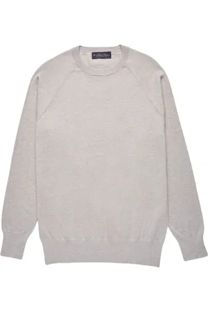 Brooks Brothers Truien, Heren, Grijs, L, Katoen, Katoenen en Kasjmier Sweatshirt