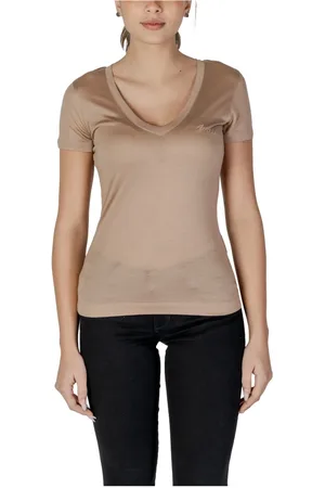 Guess Tops, Dames, , 2Xl, V-Neck Lyocell T-Shirt