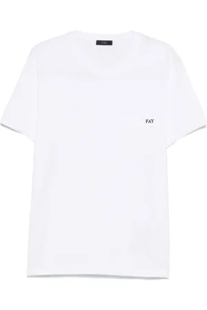 FAY Tops, Heren, Wit, M, Witte T-shirts en Polos