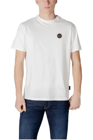 Napapijri Tops, Heren, Wit, S, Katoen, Shirts