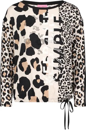 Betty Barclay Tops, Dames, Veelkleurig, S, Casual shirt met dierenprint en glitter