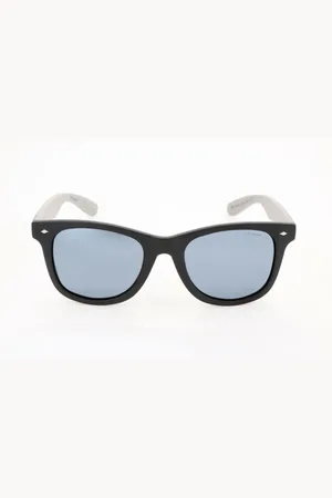 Polaroid Accessoires, unisex, Zwart, ONE Size, Zwarte vierkante zonnebril met gepolariseerde lens